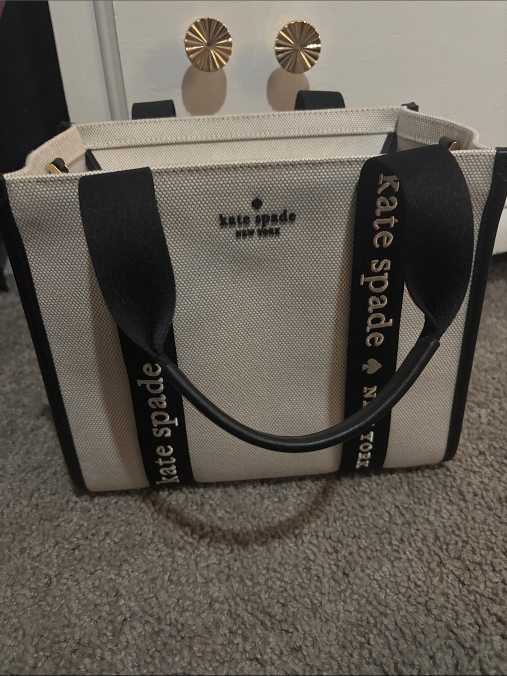 kate spade Cream and Black bag tote